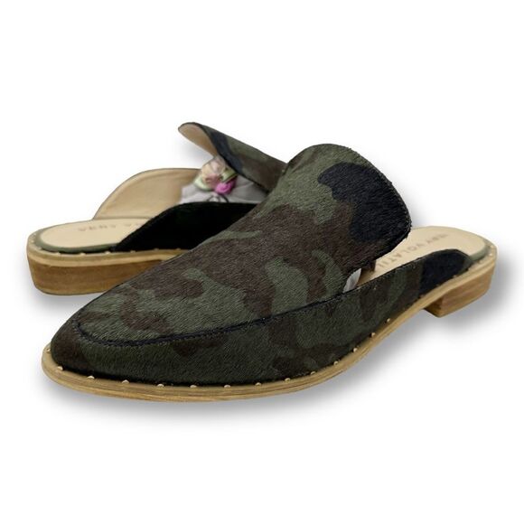 Very Volatile Atwood Calf Slip on Mule in‎ Green Camo Sz 7 - Picture 2 of 15